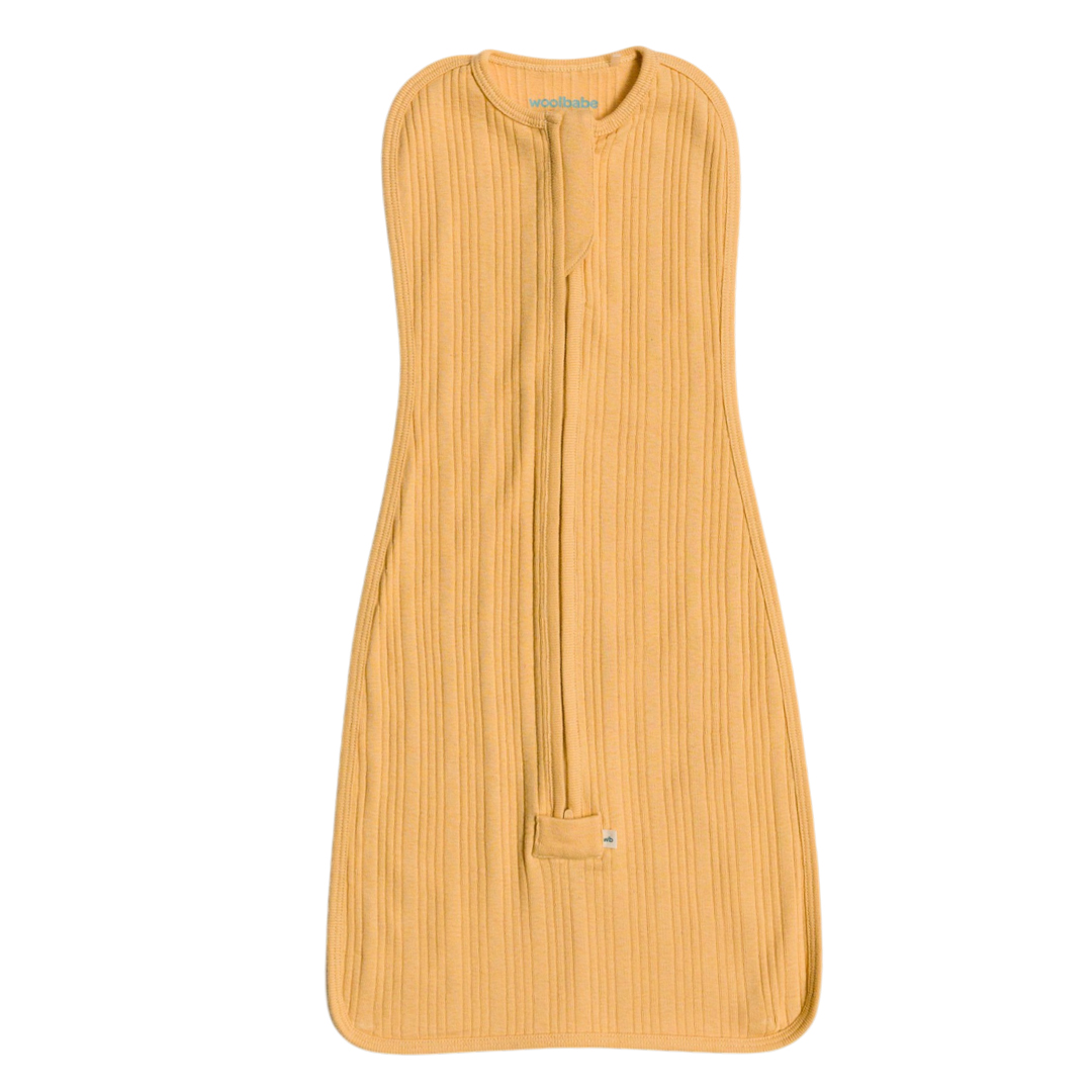 Woolbabe Organic Cotton/Merino Fitted Zip Swaddle - Buttercup Marl