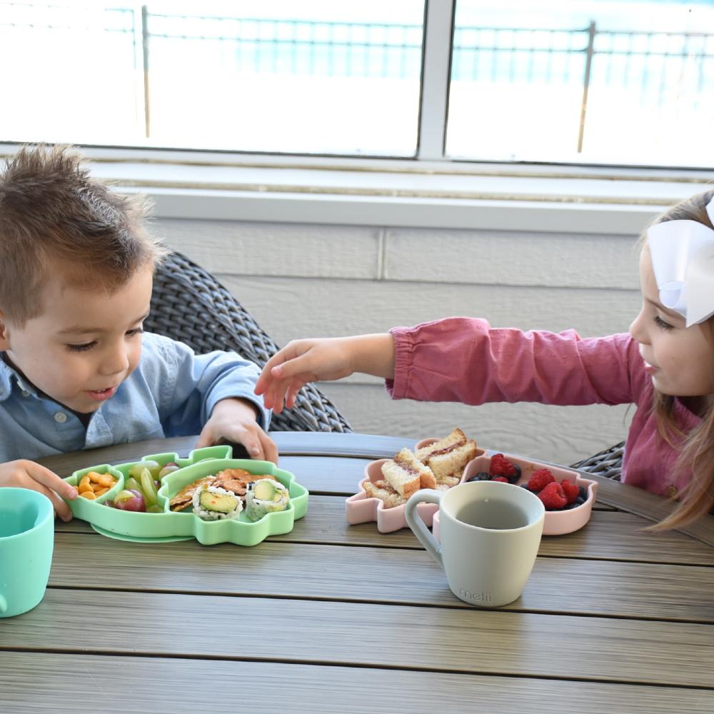 Melii Silicone Divided Suction Plate - Dinosaur