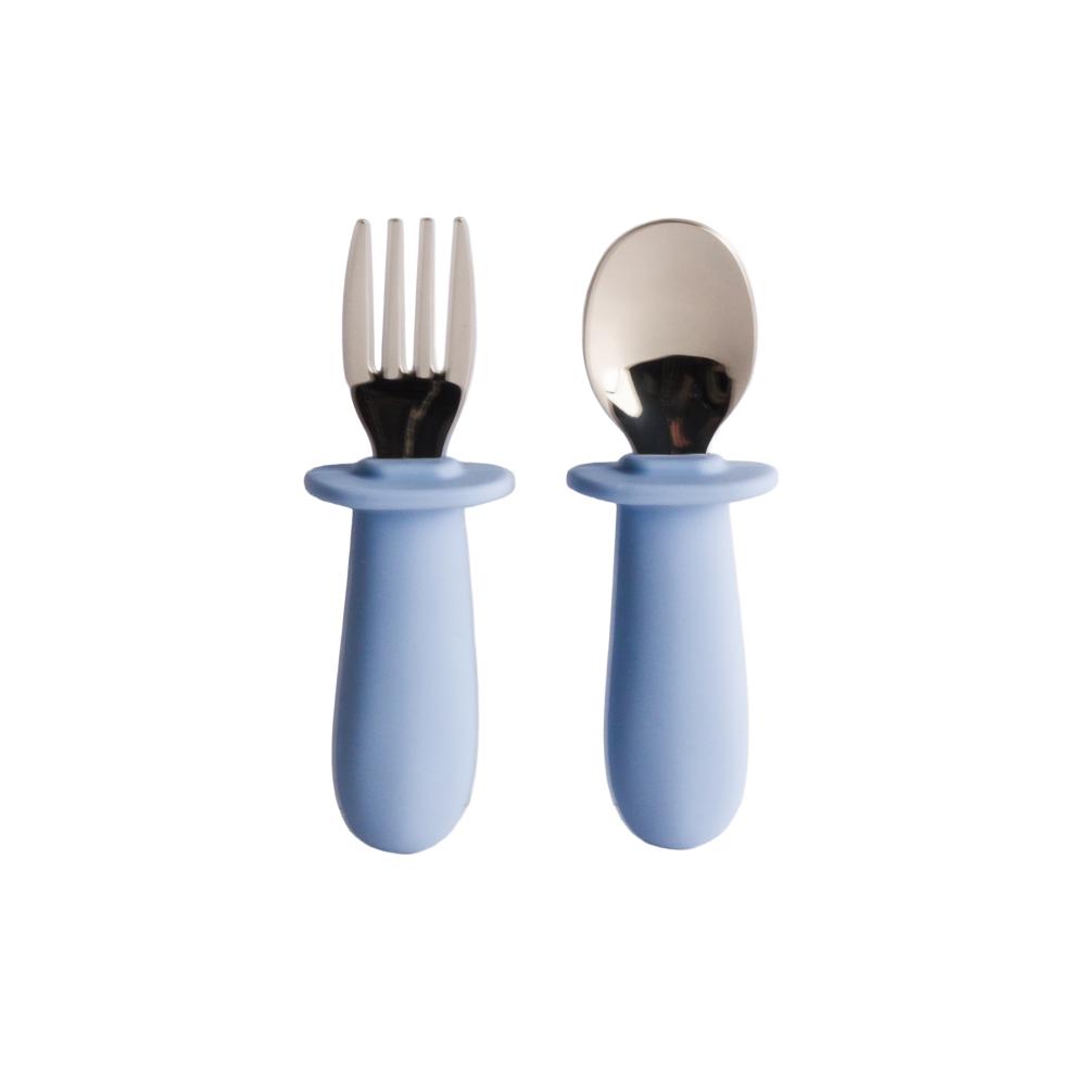 Nestling Baby Cutlery 2pk - Dusty Blue