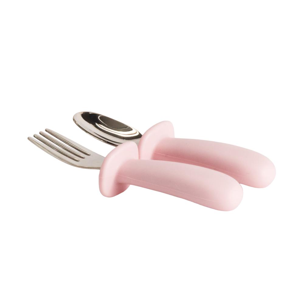 Nestling Baby Cutlery 2pk - Dusty Pink