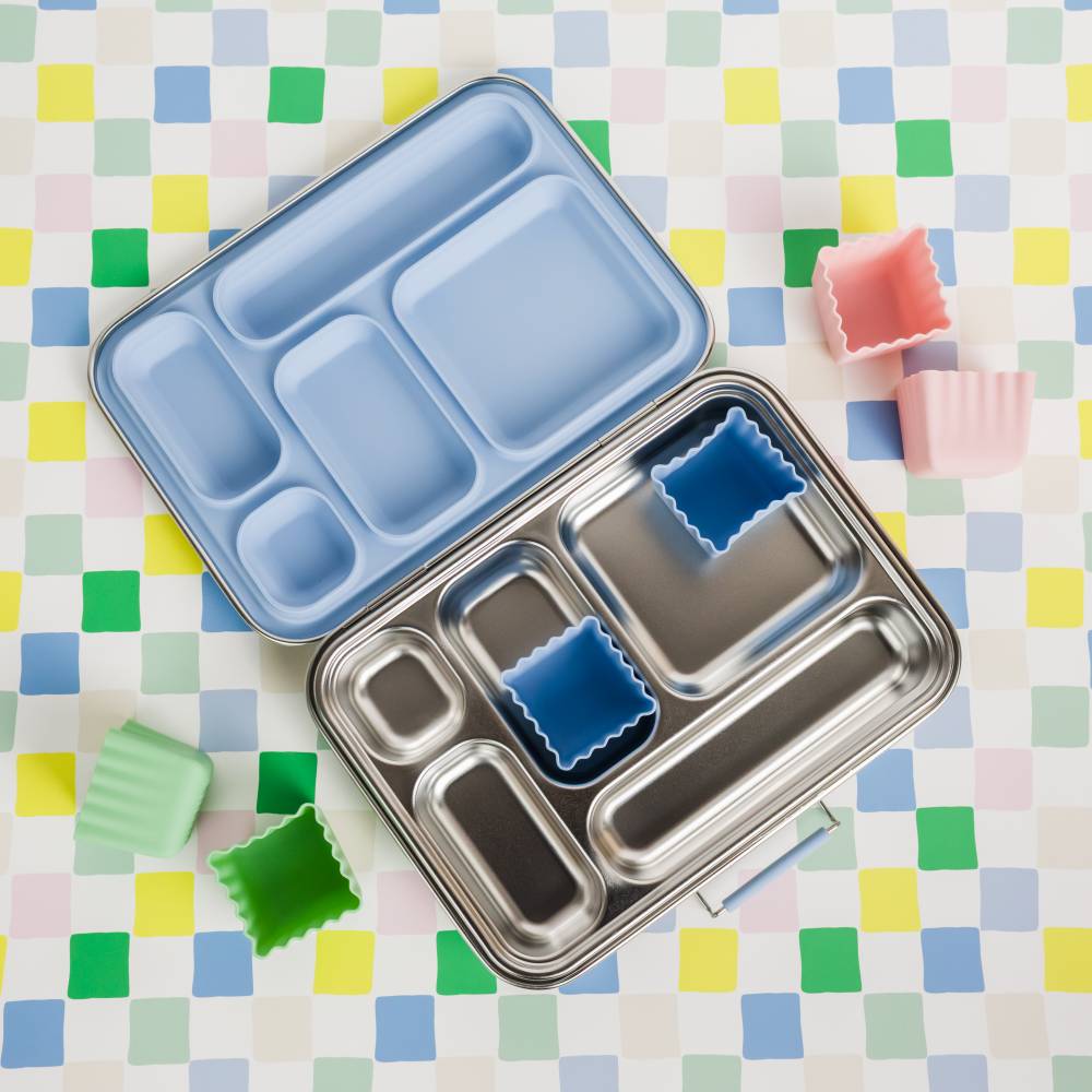 Nestling Silicone Bento Cups 2pk - Dusty Blue