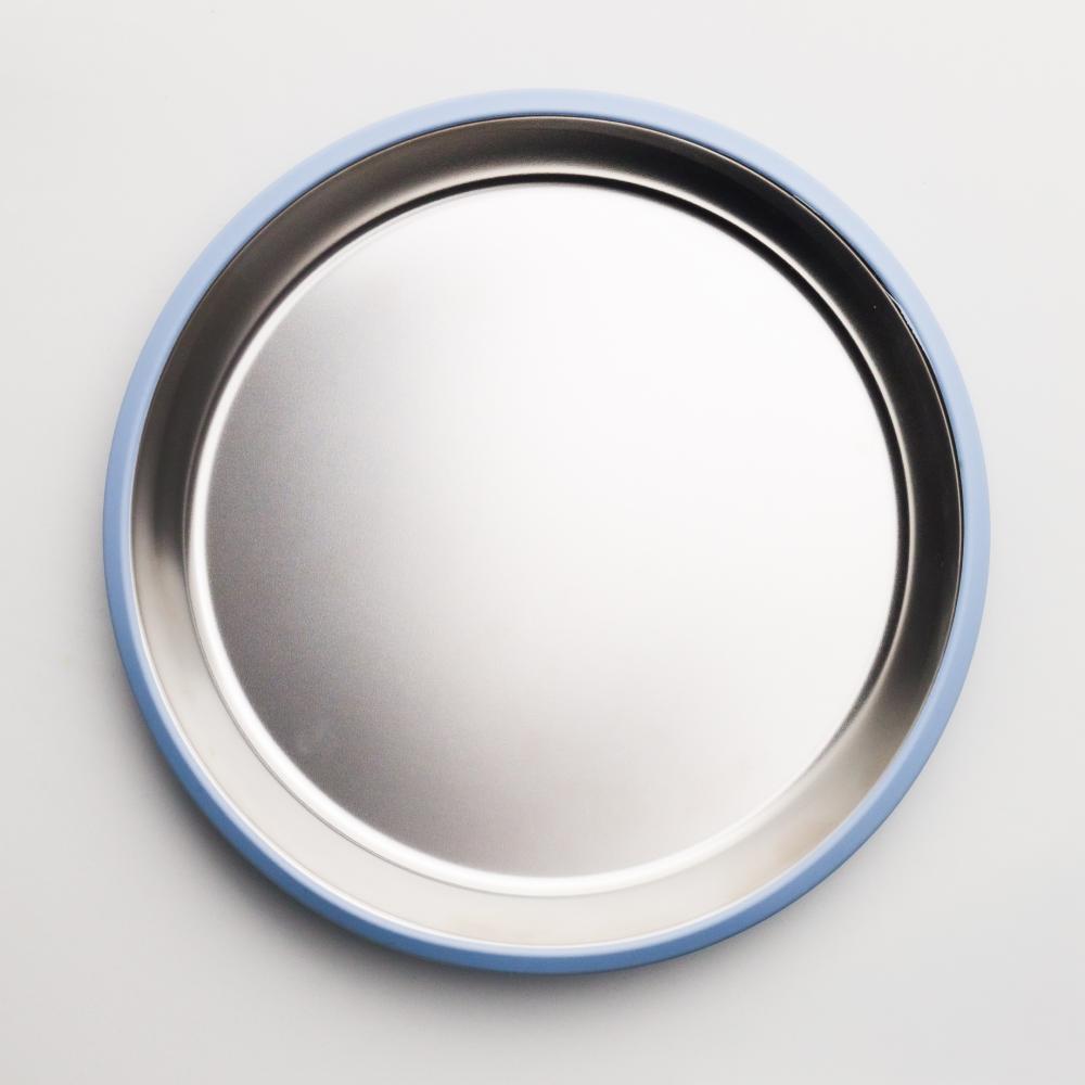 Nestling Stainless Flat Suction Plate 20cm - Dusty Blue