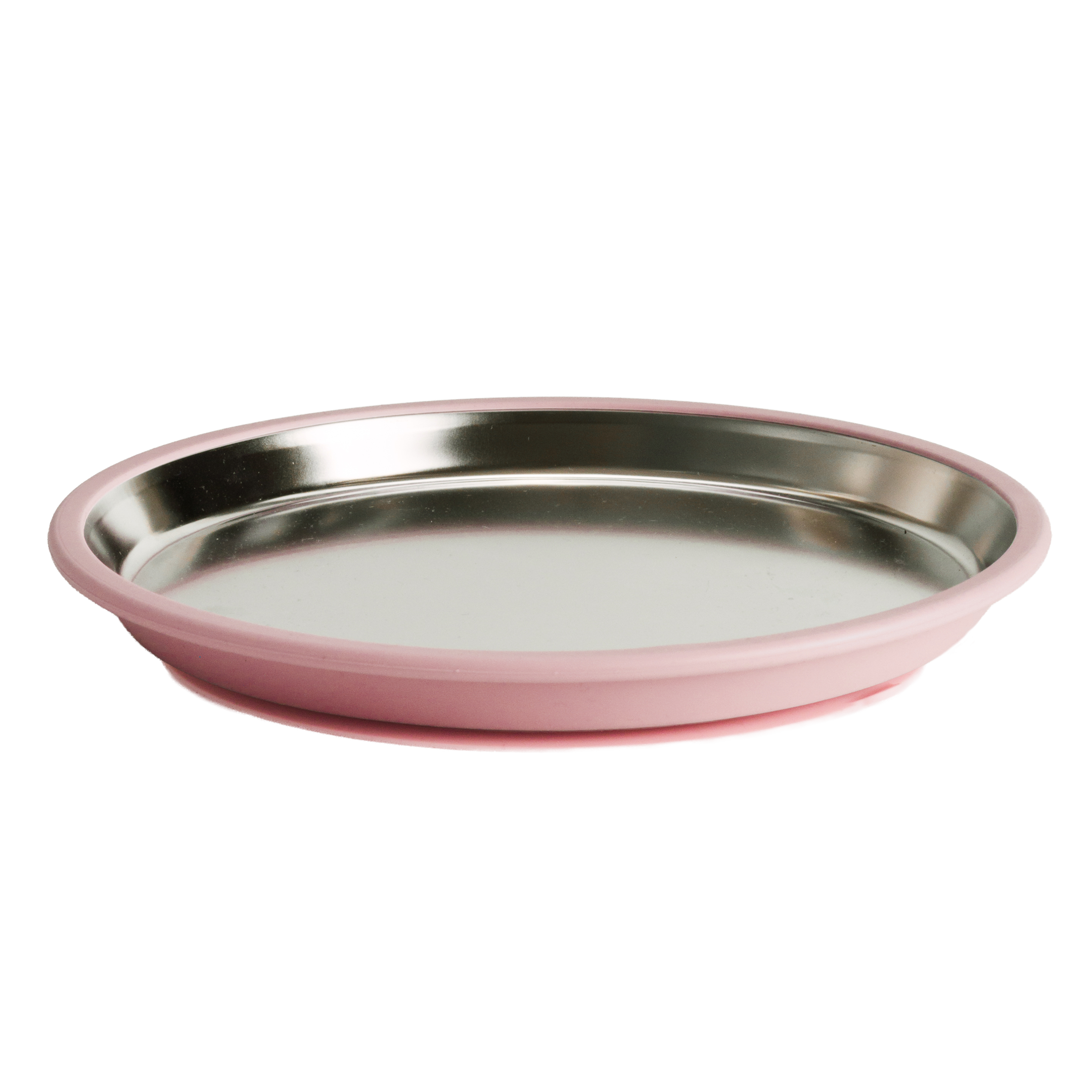 Nestling Stainless Flat Suction Plate 23cm - Dusty Pink