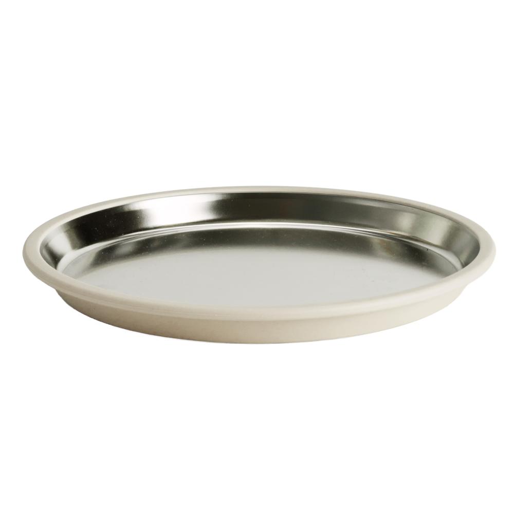 Nestling Stainless Flat Suction Plate 23cm - Oat