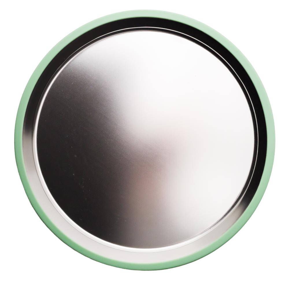 Nestling Stainless Flat Suction Plate 23cm - Sage