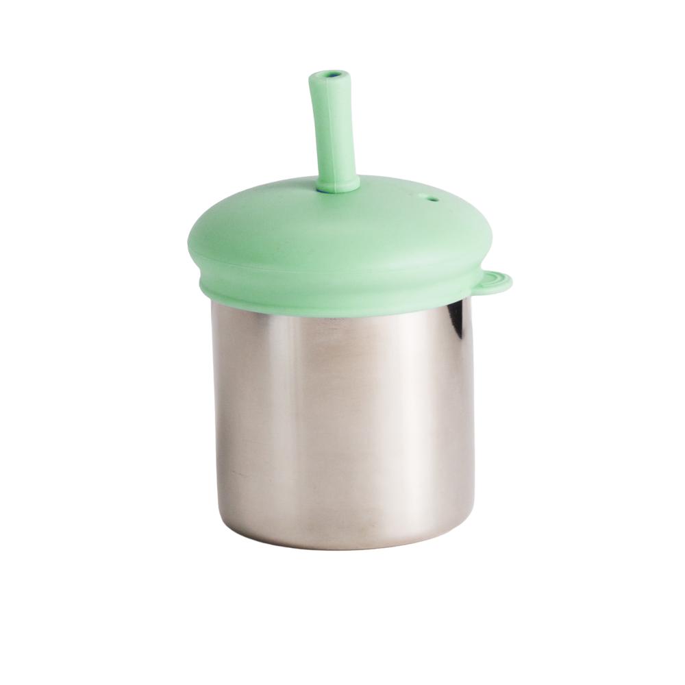Nestling Stainless Steel 3-in-1 Sippy Cup - Sage