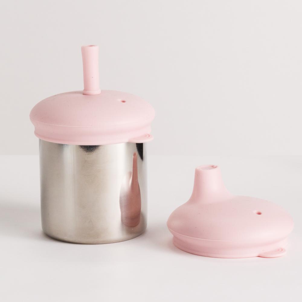 Nestling Stainless Steel 3-in-1 Sippy Cup - Dusty Pink