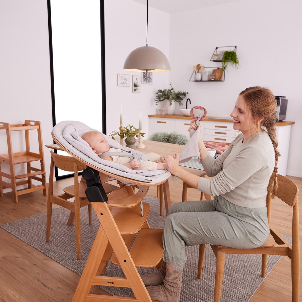 Hauck Highchair 3-in-1 Wooden Bouncer Eco - Light Grey