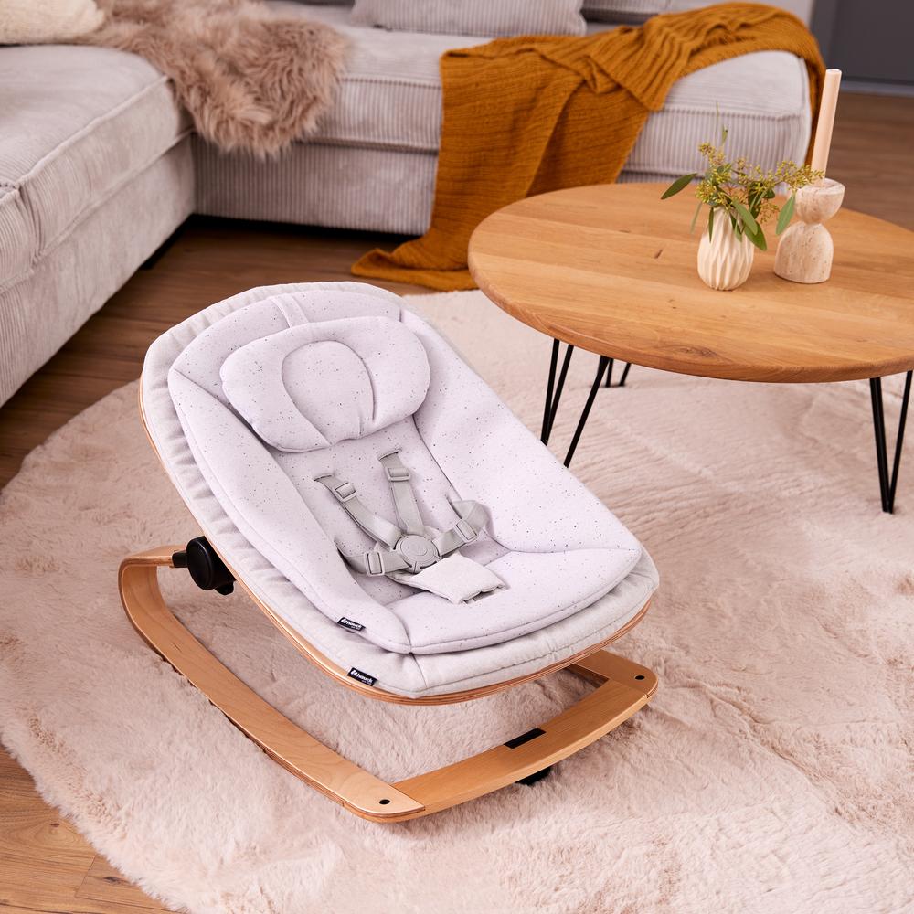 Hauck Highchair 3-in-1 Wooden Bouncer Eco - Light Grey