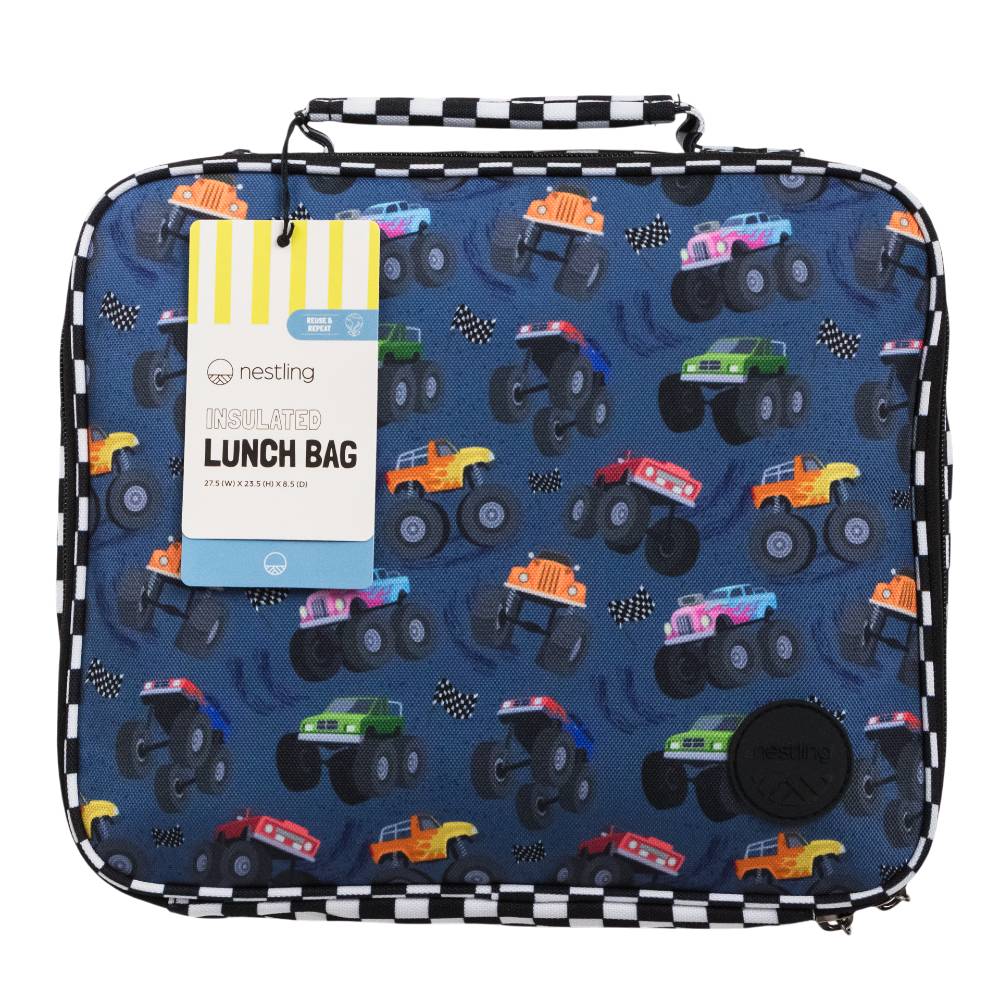 Nestling Insulated Lunch Bag - Monster Trucks