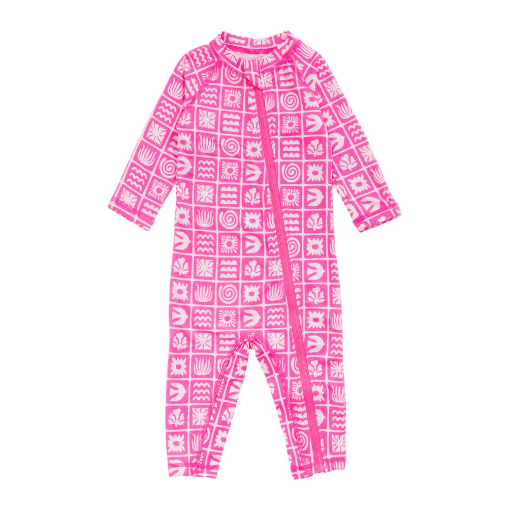 Nestling AquaLuxe Full Swimsuit - Neon Pink Retro Surf