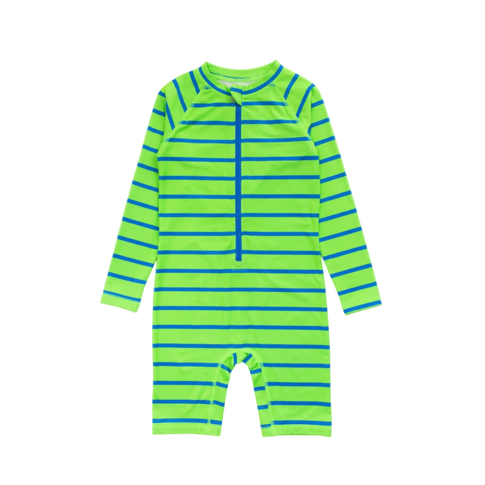 Nestling AquaLuxe Shortie Swimsuit - Neon Green Stripe