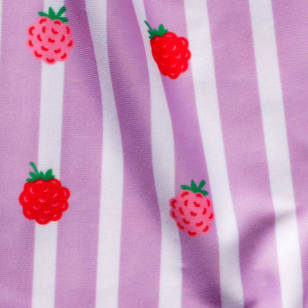 Nestling Neon Girls Swimsuit - Striped Raspberries