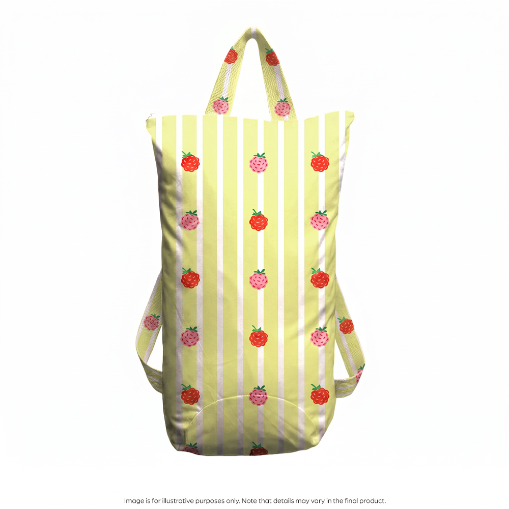 Nestling Large Swim Bag - Lemon Striped Raspberries