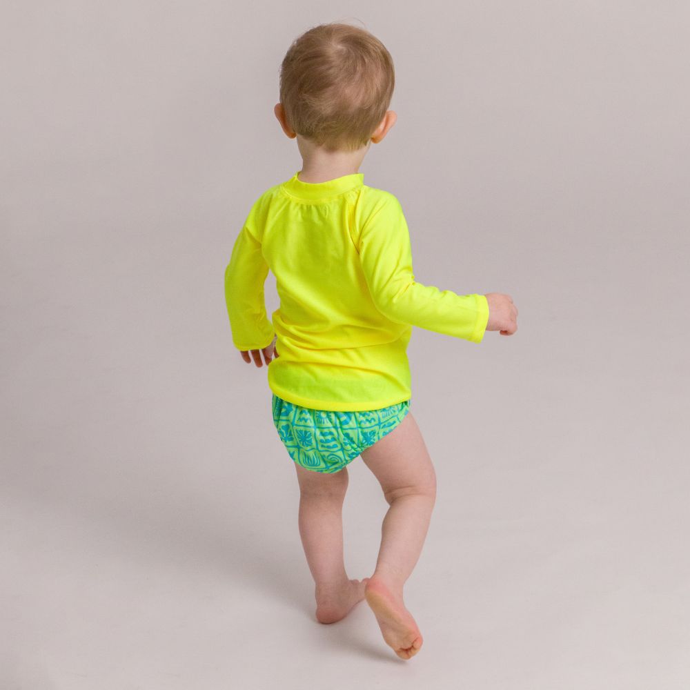 Nestling Neon Swim Nappy - Green Retro Surf
