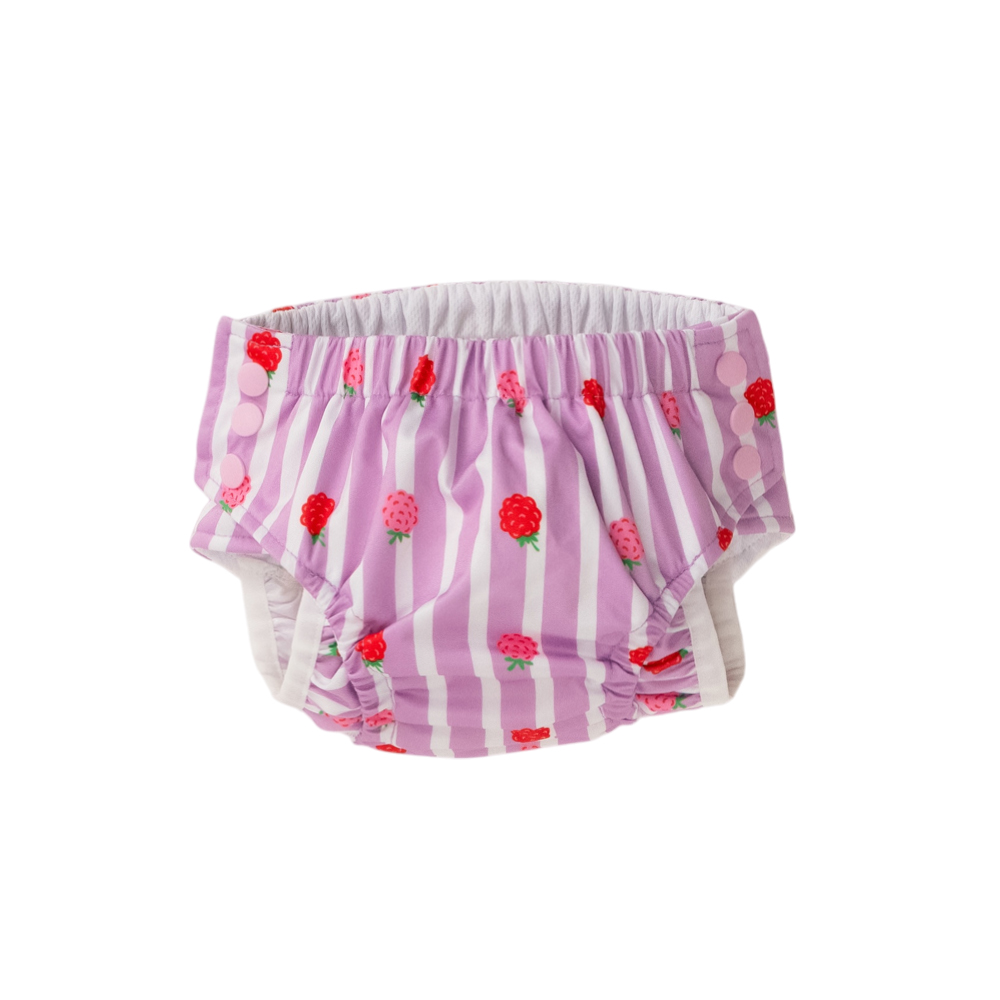 Nestling Neon Swim Nappy - Striped Raspberries
