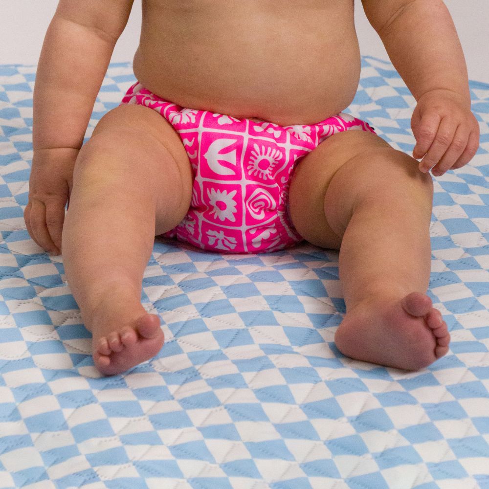 Nestling Neon Swim Nappy - Neon Pink Retro Surf