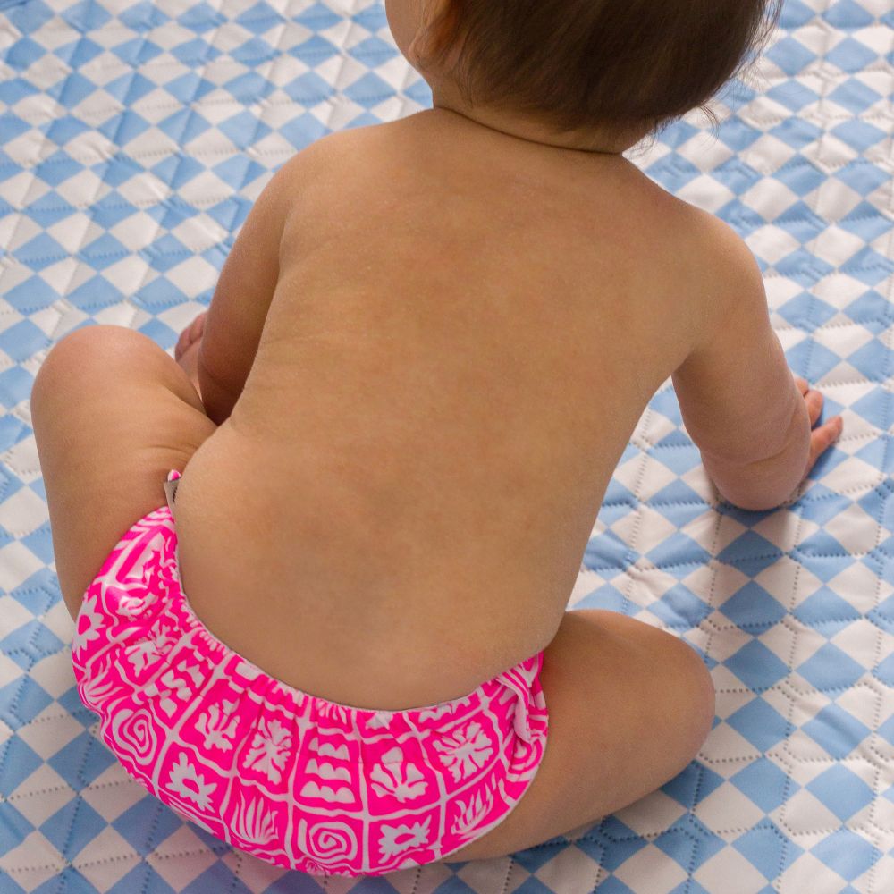 Nestling Neon Swim Nappy - Neon Pink Retro Surf