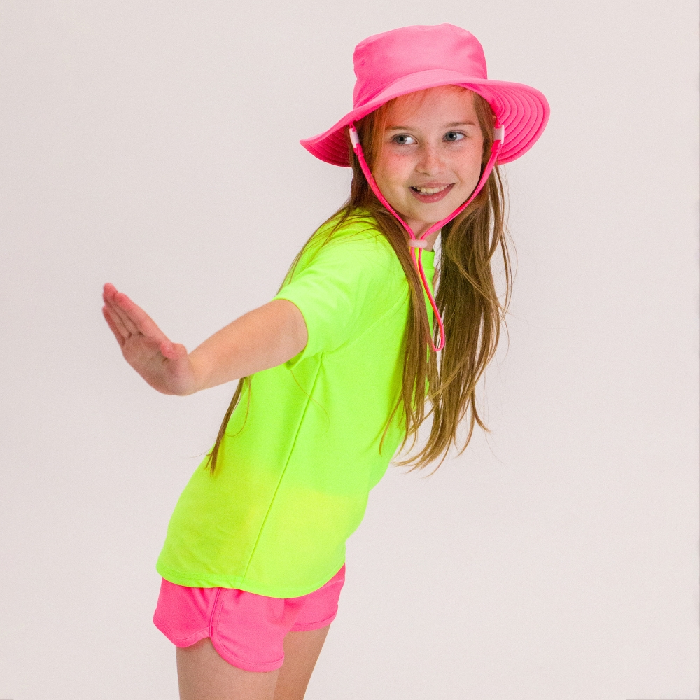 Nestling Neon Swim Short Sleeve Rash Vest - Neon Green