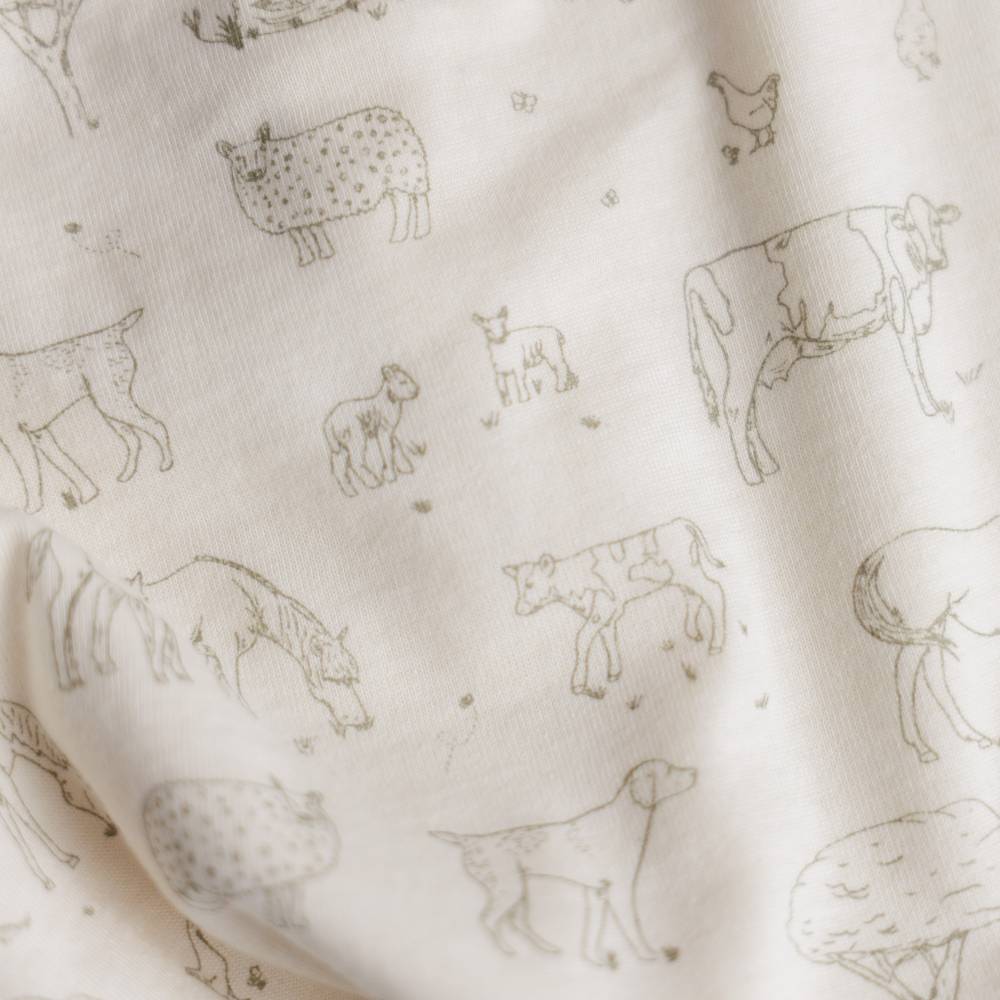 Woolbabe Merino/Organic Cotton Swaddle/Blanket - Farmyard