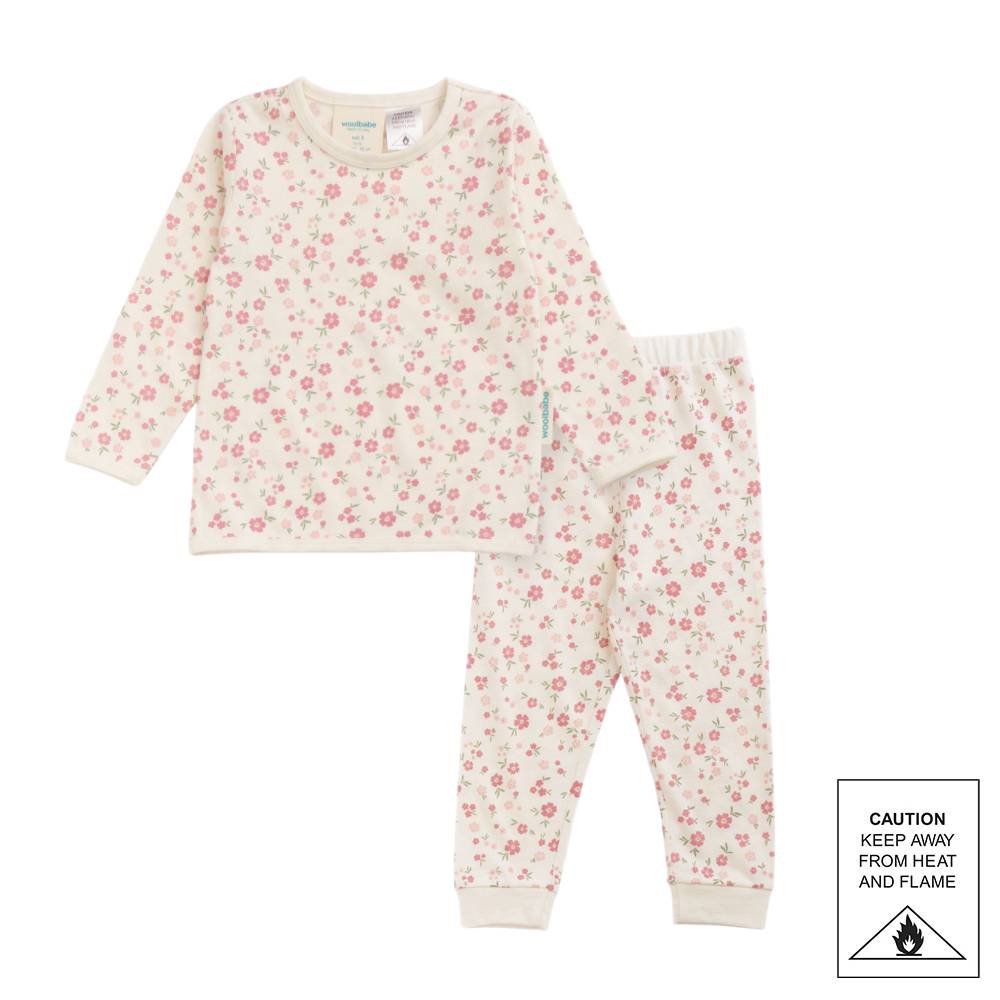 Woolbabe Merino/Organic Cotton Winter Pyjamas - Vintage Bloom