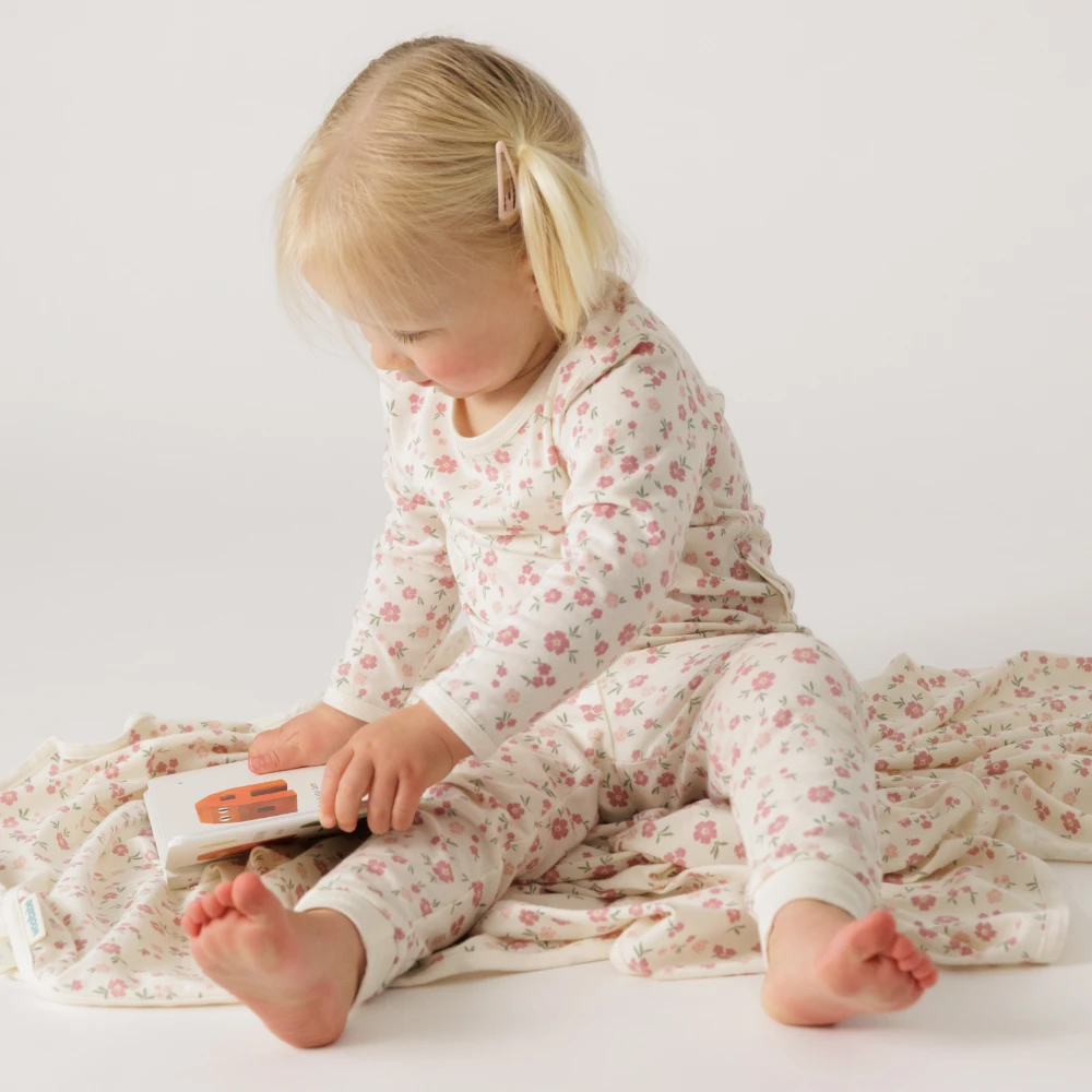 Woolbabe Merino/Organic Cotton Winter Pyjamas - Vintage Bloom