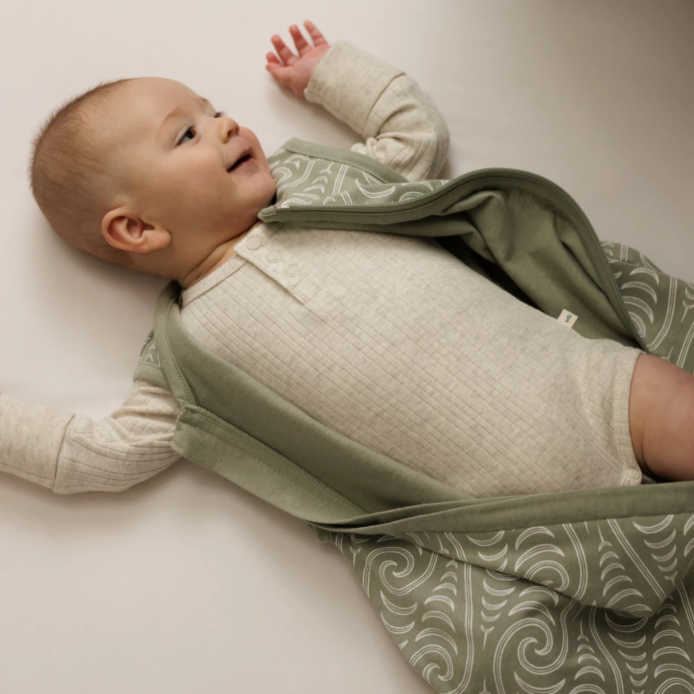 Woolbabe X BO & KO Collab Summer Front Zip Sleeping Bag - Flax Ngaru