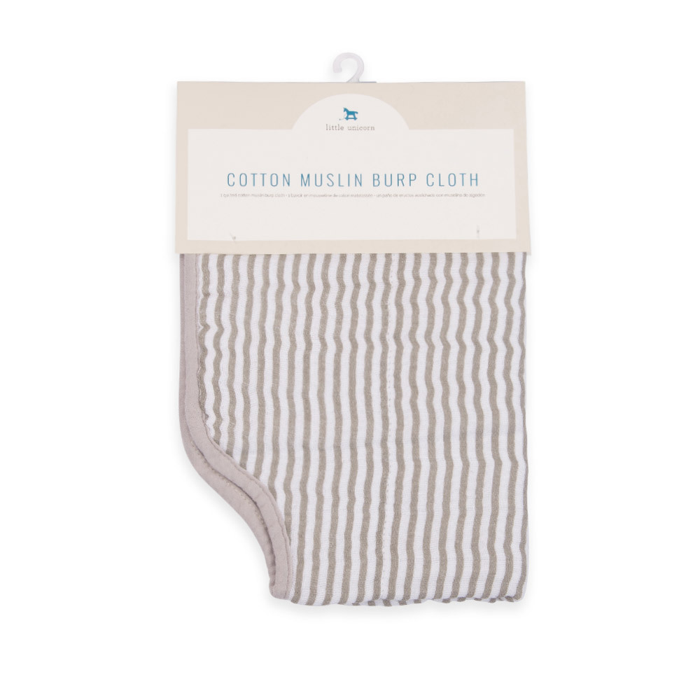 Muslin Burp Cloth - Grey Stripe