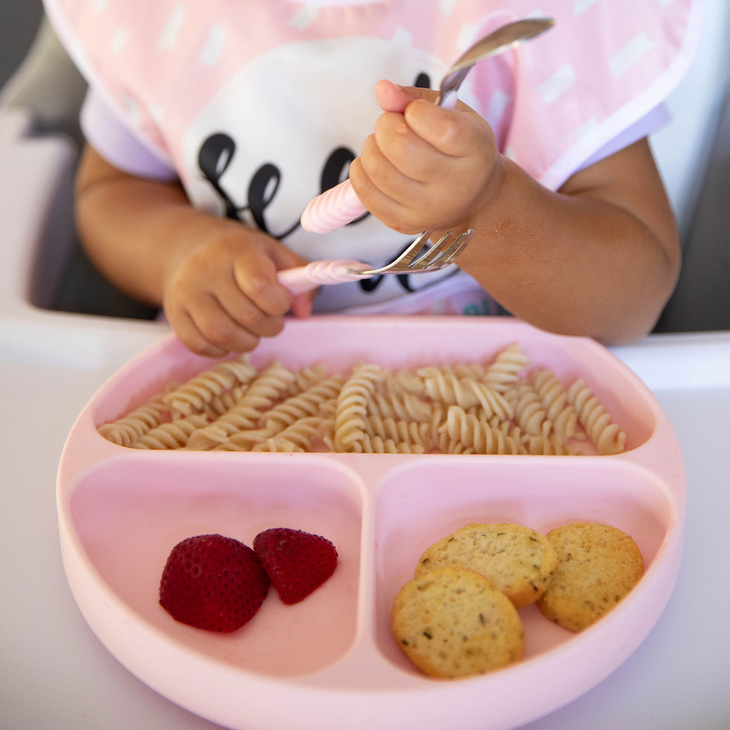 Bumkins, Silicone Grip Dish, Pink