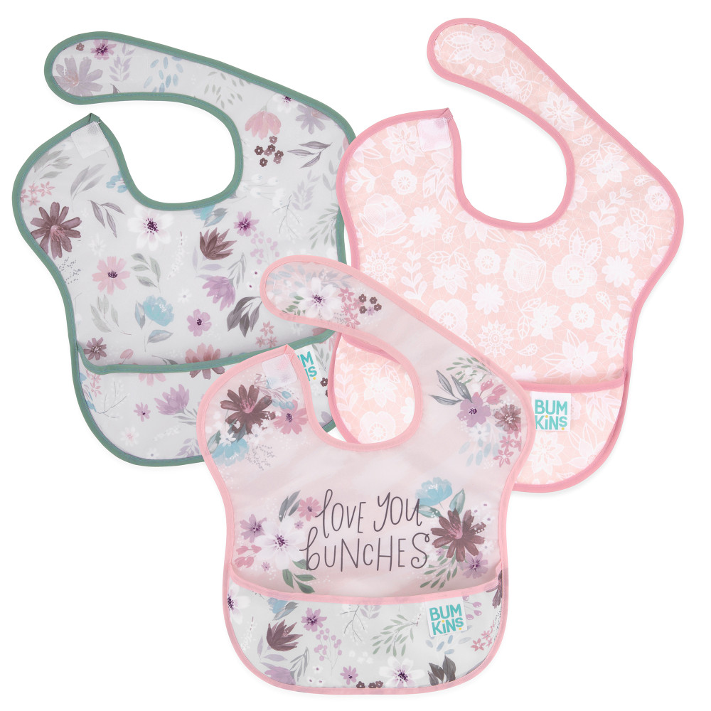 Waterproof SuperBib 3 pack - Floral & Lace