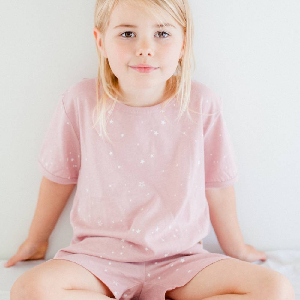 Woolbabe Merino/Organic Cotton Summer Pyjamas - Dusk Stars