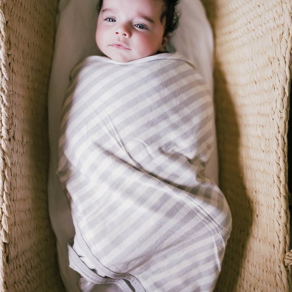 Woolbabe Merino/Organic Cotton Swaddle/Blanket - Pebble