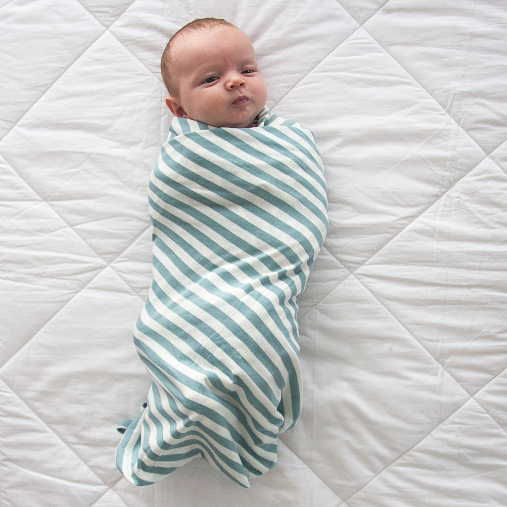 Woolbabe Merino/Organic Cotton Swaddle/Blanket - Tide