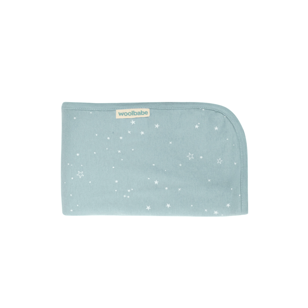 Woolbabe Merino/Organic Cotton Swaddle/Blanket - Tide Stars