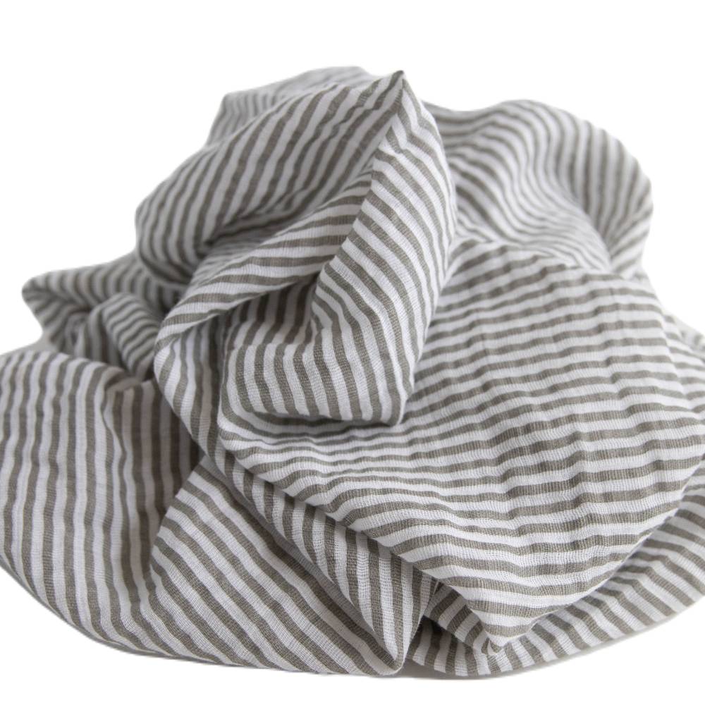 Little Unicorn Single Cotton Muslin Swaddle - Grey Stripe