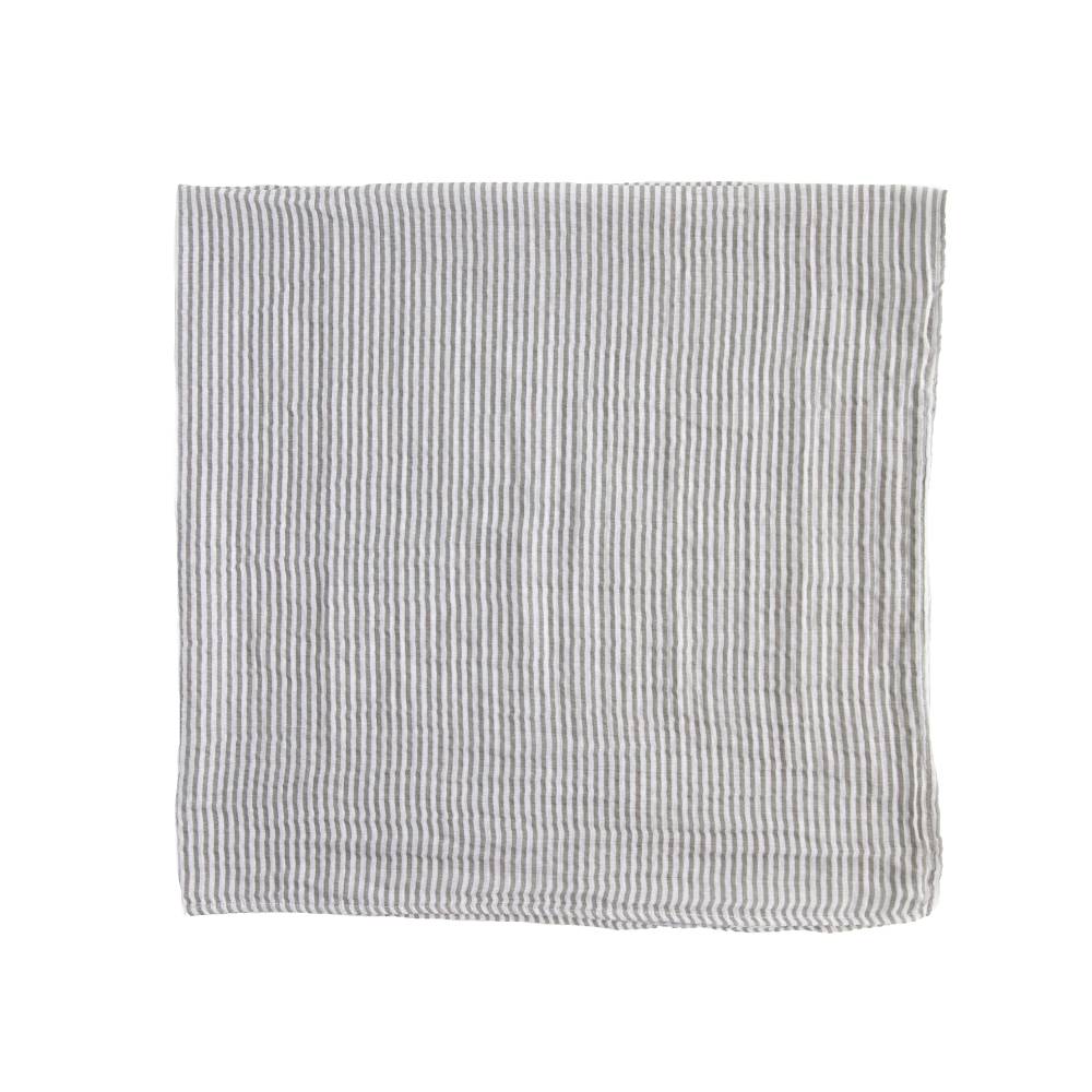 Single Cotton Muslin Swaddle - Grey Stripe