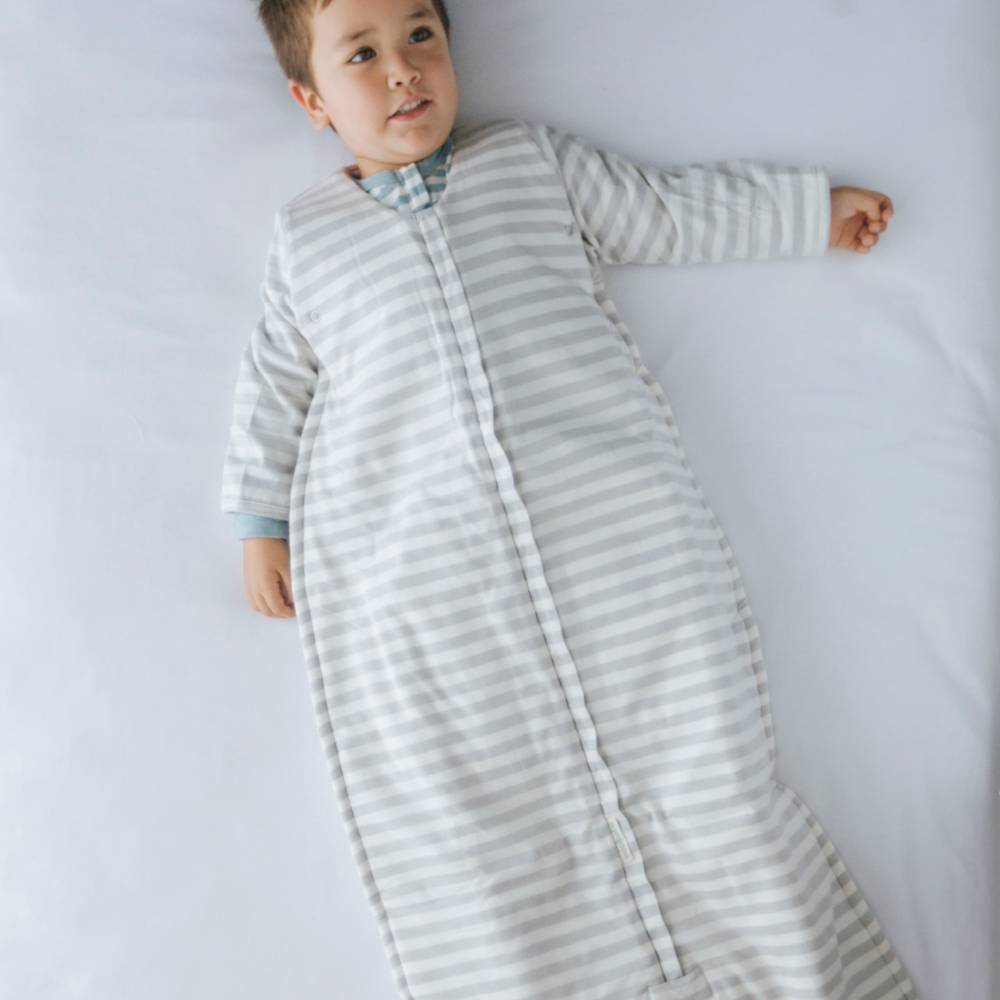 Woolbabe Duvet Front Zip Sleeping Bag with Sleeves - Pebble