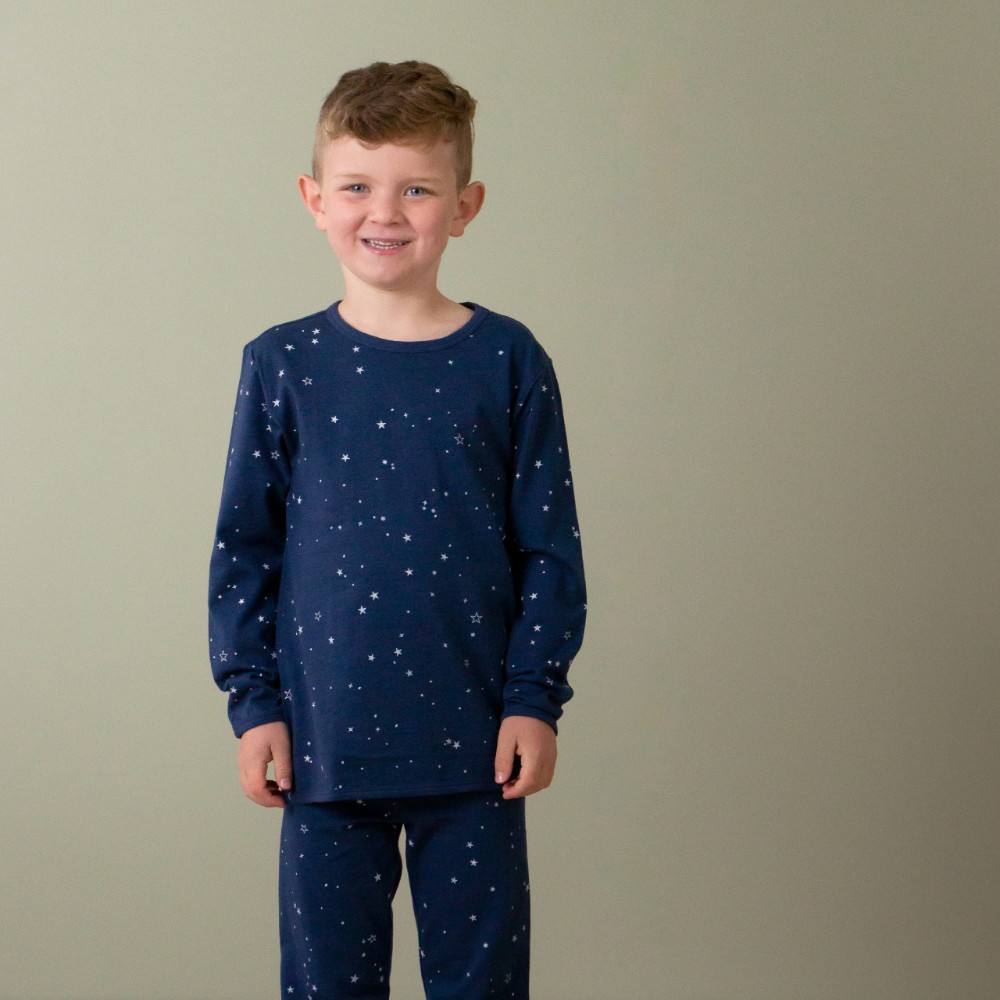 Woolbabe Merino/Organic Cotton Winter Pyjamas - Tekapo Stars