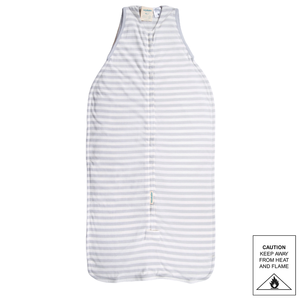 Woolbabe 3 Seasons Front Zip Merino/Organic Cotton Sleeping Bag - Pebble