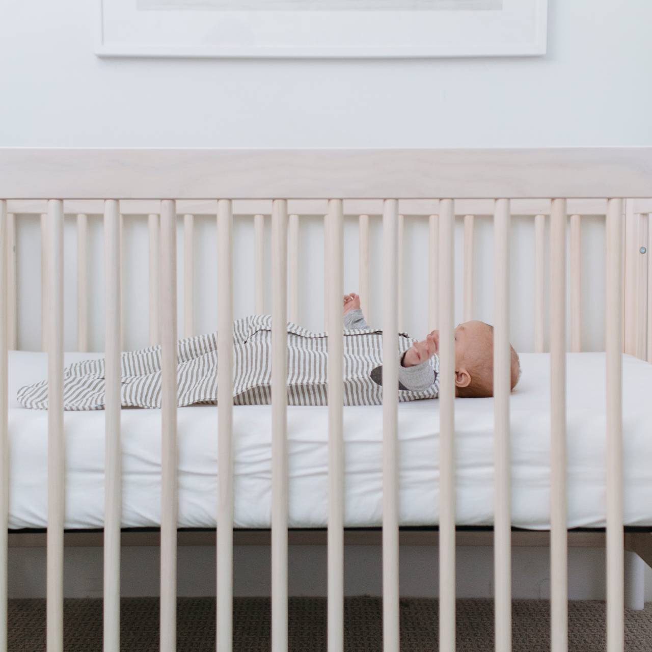 Cotton Muslin Sleeping Bag - Grey Stripe