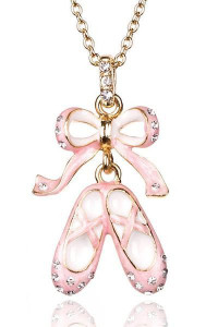 Ballet Slipper & Bow Enamel Necklace Ballet Slipper & Bow Enamel Necklace