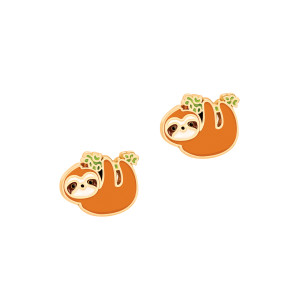 Playful Sloth Enamel Stud Earrings Playful Sloth Enamel Stud Earrings