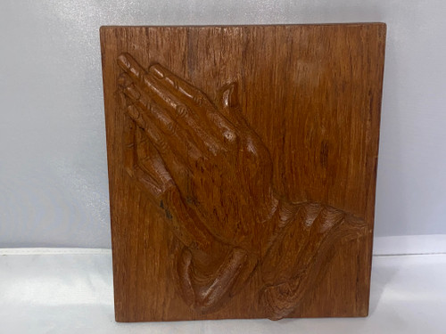 Retro Wooden Plaque Wall Hanging - Praying Hands
