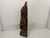 Wooden Creepy Carved Tiki with Green Eyes & Teeth