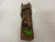 Wooden Creepy Carved Tiki with Green Eyes & Teeth