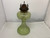 Vintage Green Glass Kerosene Oil Lamp w/ BLIXTEN Brass Burner