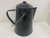 Vintage Black Enamel Teapot with Lid and Handle - 22cm Tall