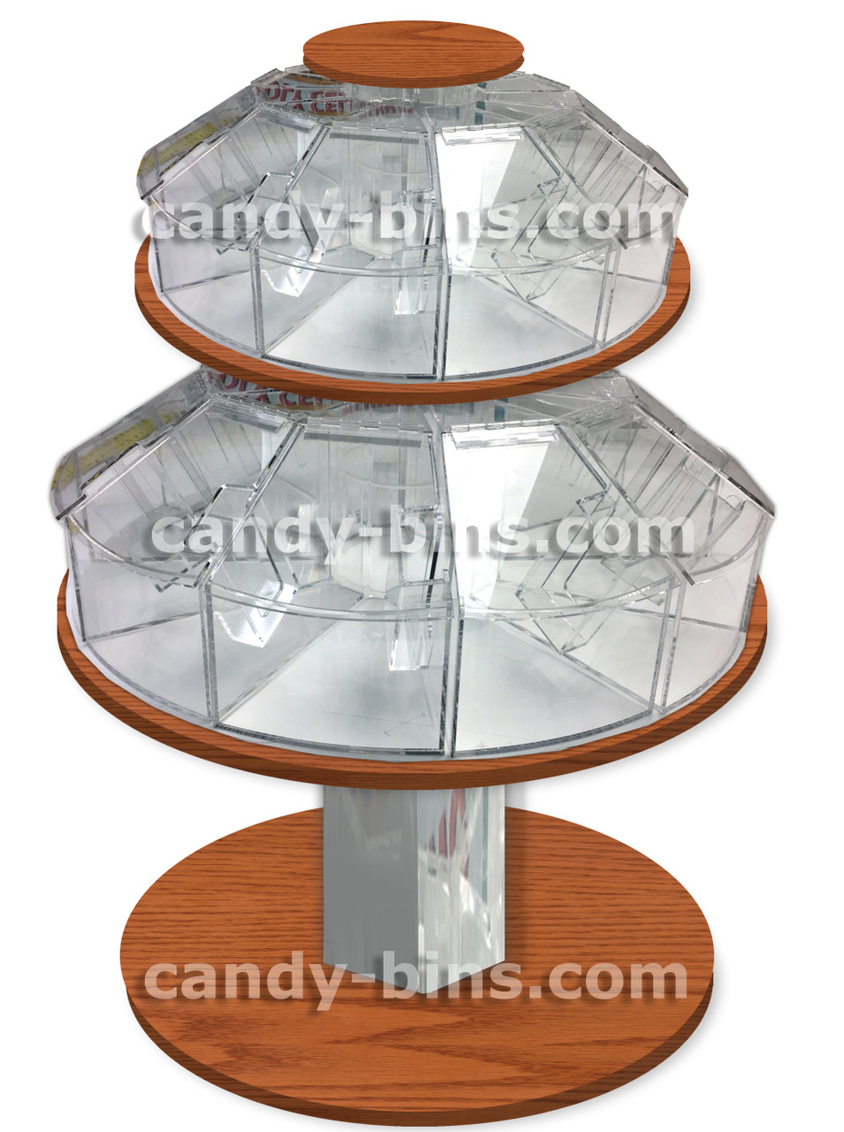 4-Sided Multi Bin Rotating Display Stand - Great for Snacks, Candy