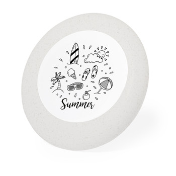 Ashen Frisbee mit 6 Buntstiften - Kreatives Werbegeschenk