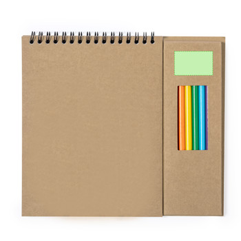 Mertens Stifte-Set 8-tlg. & Notizblock aus Recyclingpapier  